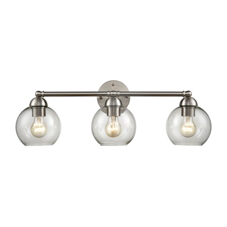Thomas Astoria 3-Light Bath Bar in Brushed Nickel CN280312
